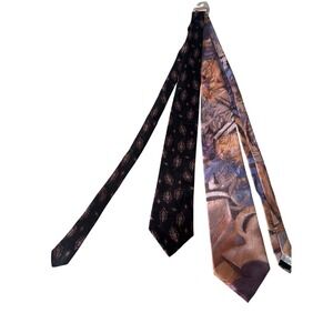 90s Love Story Neckties Bundle Silk Abstract Paisley‎ Men's Ties Set of 2 JFK Jr